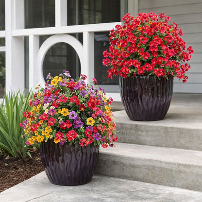 Decoración floral artificial de eucalipto y violeta para insertar en tierra
