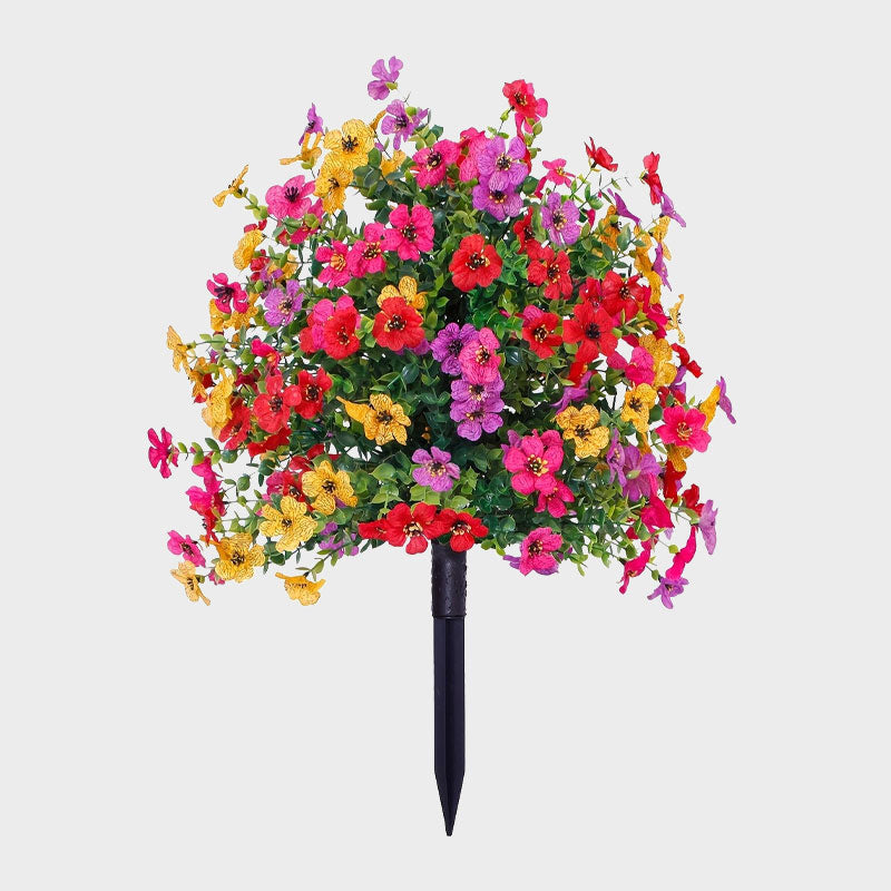 Decoración floral artificial de eucalipto y violeta para insertar en tierra