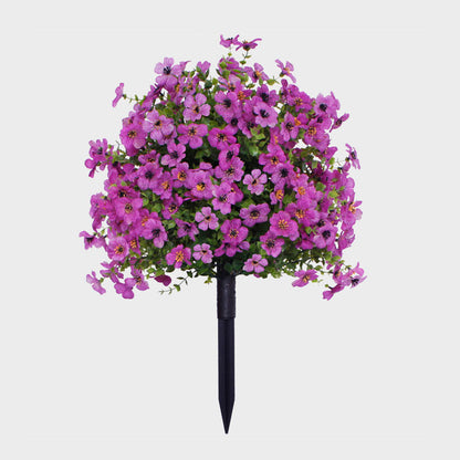 Decoración floral artificial de eucalipto y violeta para insertar en tierra