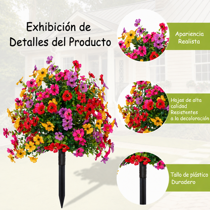 Decoración floral artificial de eucalipto y violeta para insertar en tierra