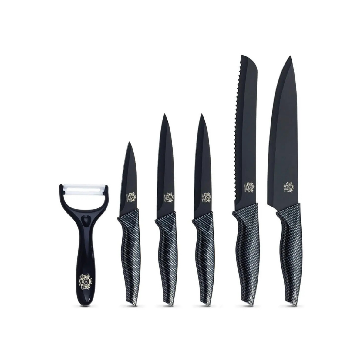 Set de Cuchillos de Cocina Profesionales y Pelador 6 Piezas Antiadherente