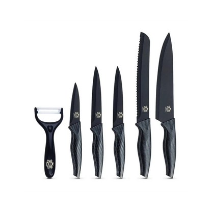 Set de Cuchillos de Cocina Profesionales y Pelador 6 Piezas Antiadherente