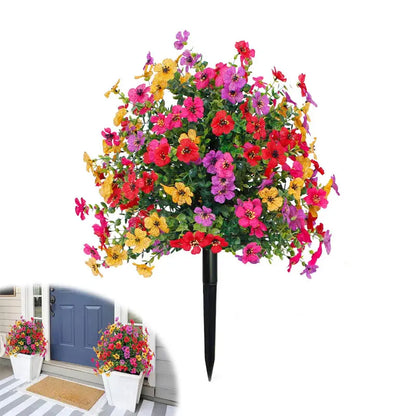Decoración floral artificial de eucalipto y violeta para insertar en tierra