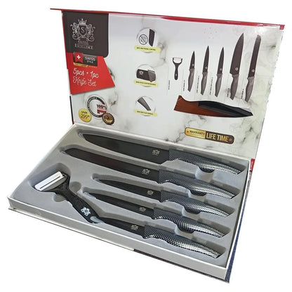 Set de Cuchillos de Cocina Profesionales y Pelador 6 Piezas Antiadherente
